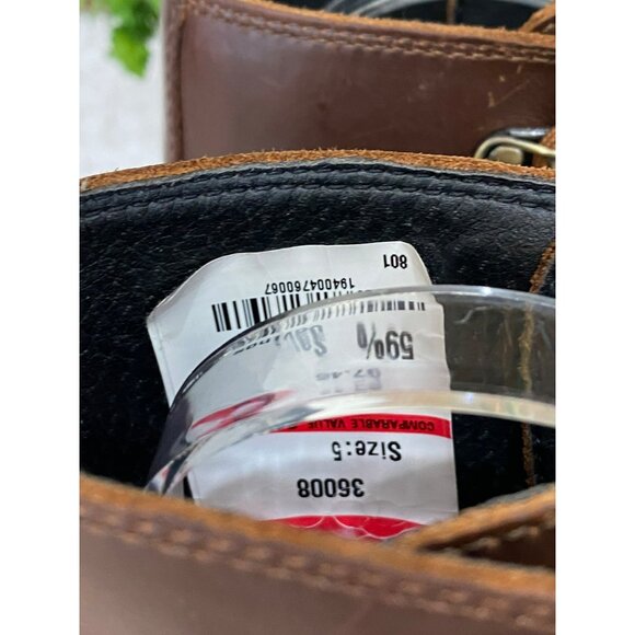 Sorel Womens Brown Wedge Lace-Up Boots Size 5 Rugged Sole Leather - Picture 6 of 9